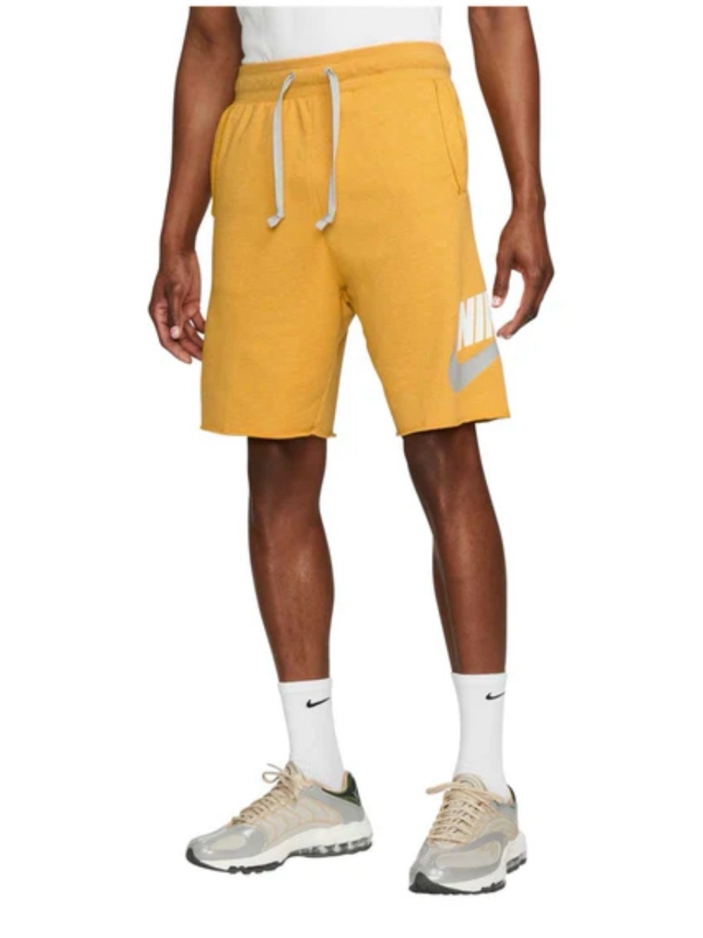 NIKE French Terry Sportswear Essentials Alumni Pull-On Shorts Orang/Whit Men S